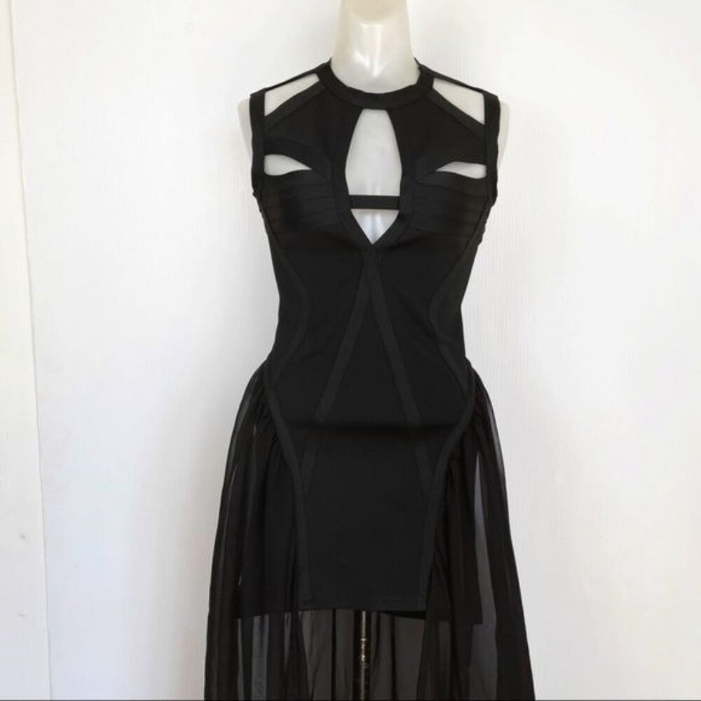 UNIF Godspeed Bandage Cut Out Sheer Maxi Dress size Small - Picture 5 of 13